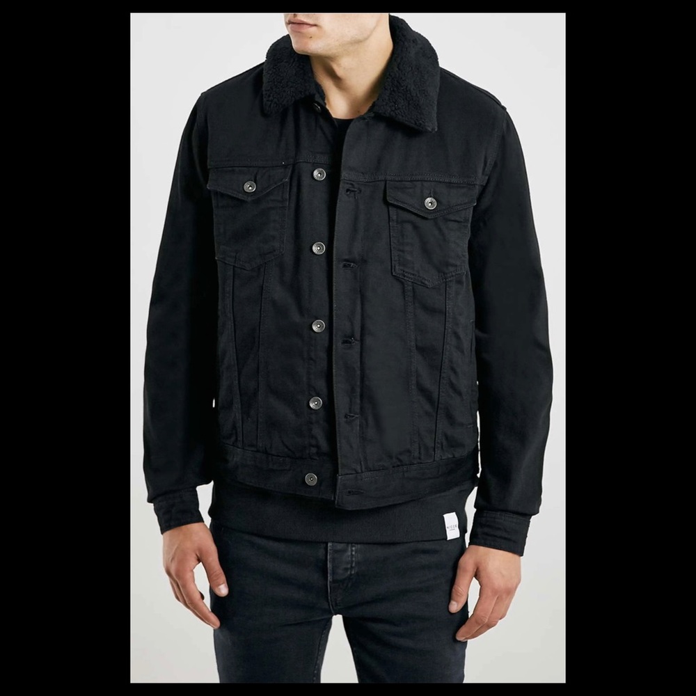 NWOT TOPMAN BORG LINED DENIM JACKET size SMALL